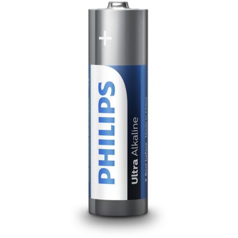 Philips LR6E4B/10 - Batteria AAA, Durata superiore del 30%, Potenza alcalina, Potenza 10 anni, Tecnologia alcalina, 1,5 V, Composizione chimica, 0% metalli pesanti, Rispettosa dell'ambiente
