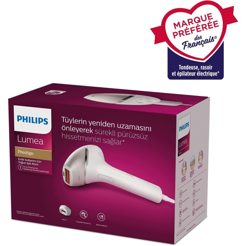 Philips - Epilateur à lumière pulsée & laser blanc/gris BRI940/00
