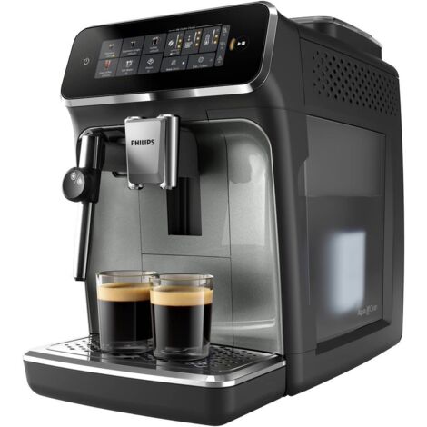 Philips, Macchina caffe' automatica, EP3329-70, Chicchi, Macinatore integrato, Nero Acciaio