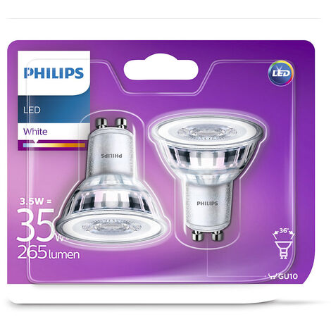 Philips MASTER LEDspot Classic GU10 PAR16 3.5W 265lm 36D - 830 Blanc Chaud Équivalent 36W - 3000K - Blanc Chaud