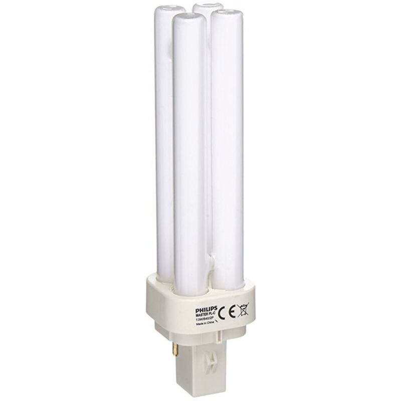 Image of Philips lampada lampadina fluorescente compatta senza alimentatore integrato master pl-c 13w/840/2p 1ct/5x10box master pl-c 2pin 13 w plc1384