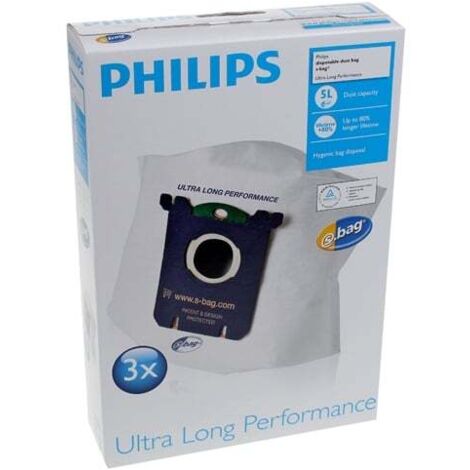 Philips - mobilo staubsauger tasche orig sydney/classic s-bag extra lange perfomance 3 stück - fc802701 - 8710103558712
