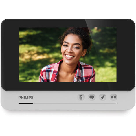 Philips – Moniteur vidéo 7 pouces pour interphone 2 fils – Écran couleur – Installation rapide – Compatible WelcomeEye Comfort - Q556502