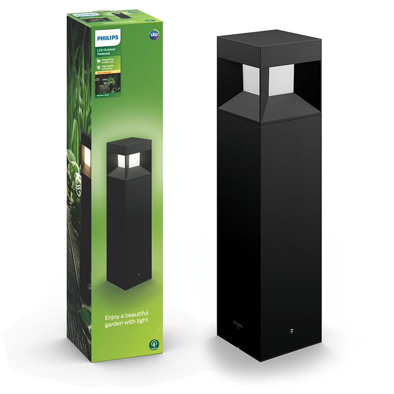 Philips - Borne d'extérieur noir myGarden Parterre 7,5W 800lm 3000K chaud 1648130P0