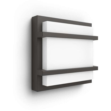 Philips myGarden - Dispositivo LED a parete per esterni 19x19 cm, 4000 K, 12 W, antracite 915005555301