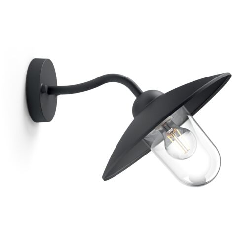Philips myGarden - Lampada a parete per esterni 37x24 cm, E27, nero 915005308601
