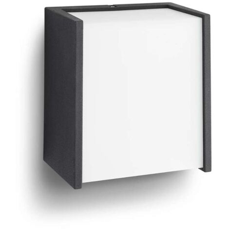 Philips myGarden - Lampada LED a parete per esterni 13x12 cm, 2700 K, 3 W, nero 915004435001