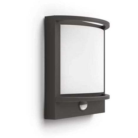 Philips myGarden - LED-Wandleuchte für den Außenbereich 23x19 cm, 2700 K, 12 W, mit Sensor, Anthrazit 915005554501