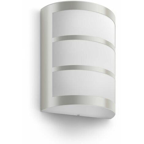 Philips myGarden Python - Aplique de pared, iluminación exterior, acero inoxidable, 1 x 6 W, 230 V, color gris - Argent