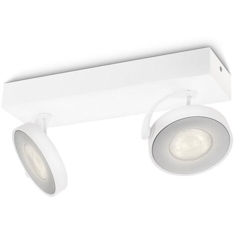 PHILIPS MYLIVING SPOTBALKEN CLOCKWORK 531723116 LED 2 SPOTS BLANC