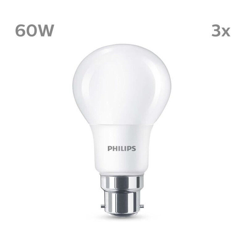 Ampoule LED PHILIPS B22 chaud Dépolie Non Dimmable 3 pièces - vue 3