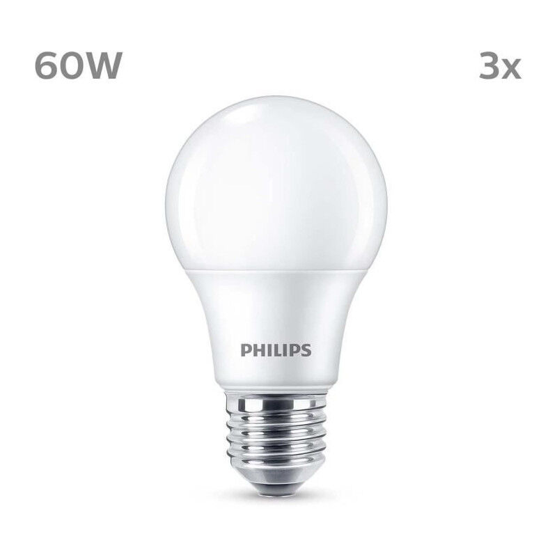 Ampoule LED PHILIPS E27 chaud Dépolie Non Dimmable 3 pièces - vue 4