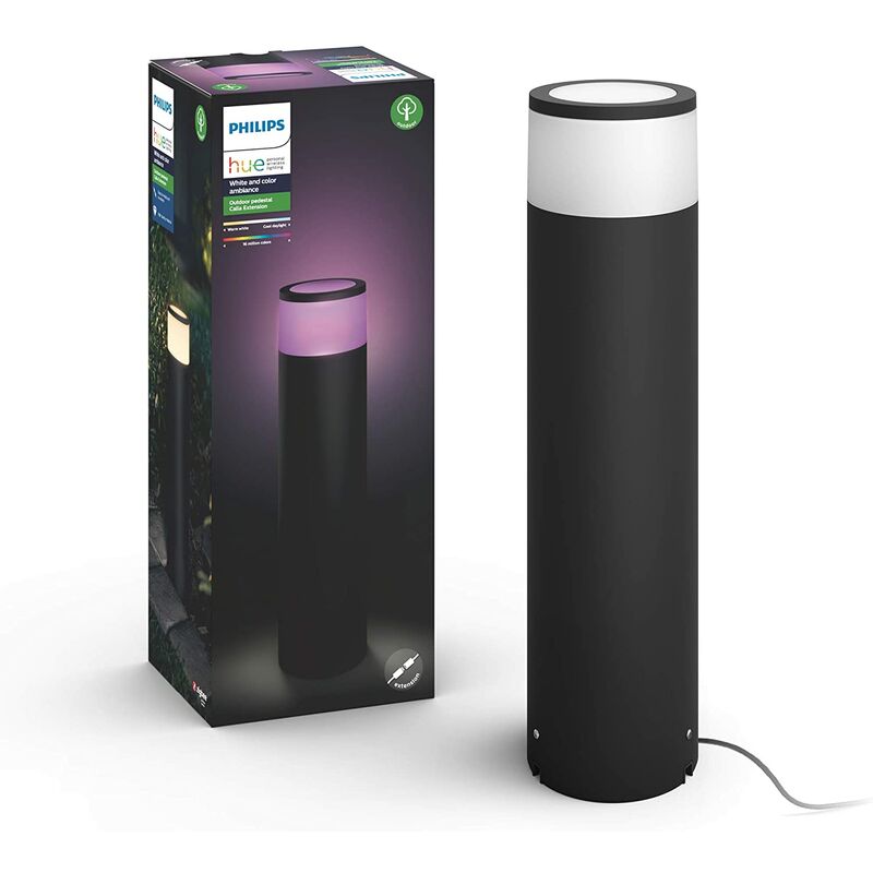 Ledkia - Philips Hue White & Color Ambiance Borne Extérieure calla Extension aluminium, Noir, fonctionne avec Alexa, Google Assistant et Apple Homekit