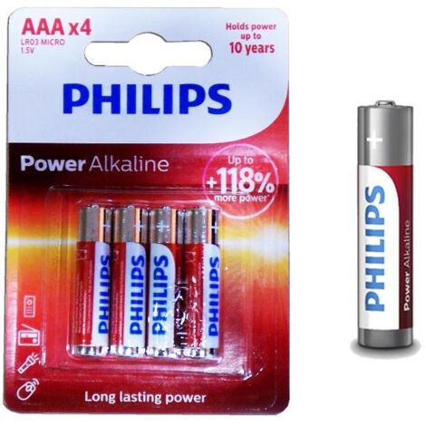 Philips Pila Alcalina LR03 AAA Pack-4