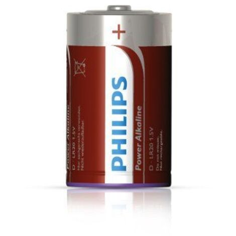 PHILIPS PILA ALCALINA POWERLIFE  LR20 D PHI-LR20 BLISTER 2 UNDS