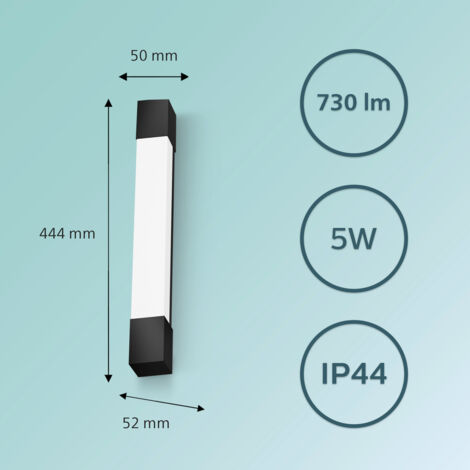 Philips Rover 8720169300255 LED-Bad-Deckenleuchte   5 W Warmweiß Schwarz