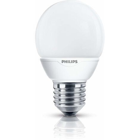 Philips S10YSF7B1 Lampadina a RisparmioEnergetico, Sferica Smerigliata, 7W (Corrispondenti a 30W), Attacco Piccolo E27, Luce Bianca Calda [Classe di efficienza energetica A]