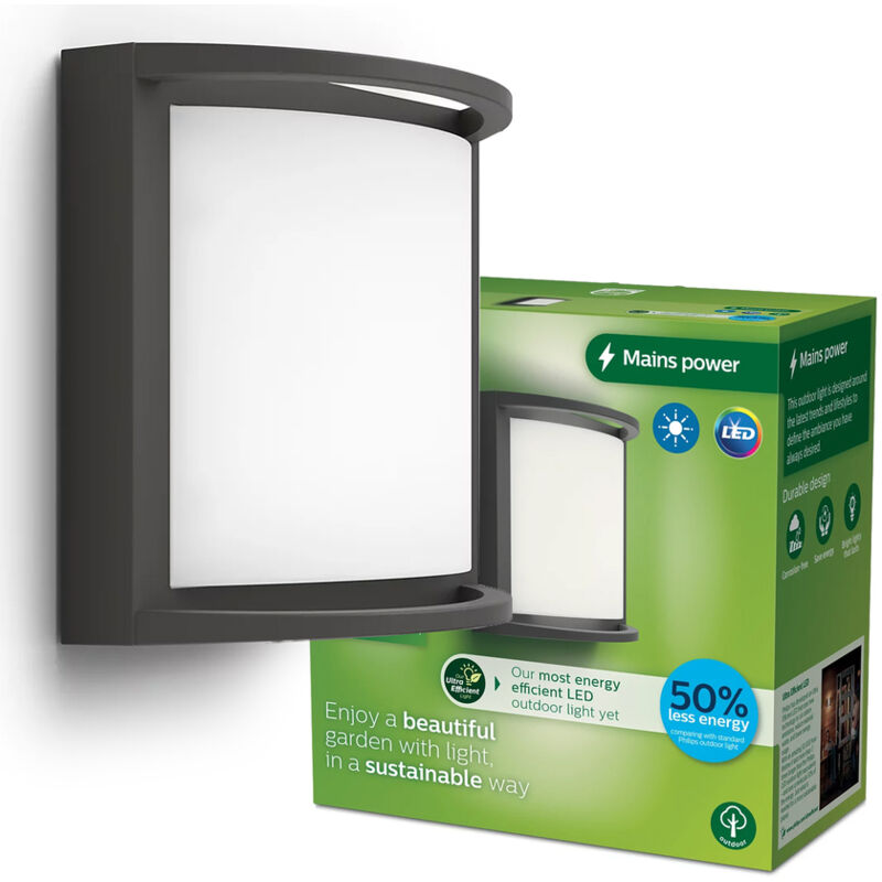 Philips - Applique extérieure led samondra 3,8W 2700K 800lm IP44 anthracite