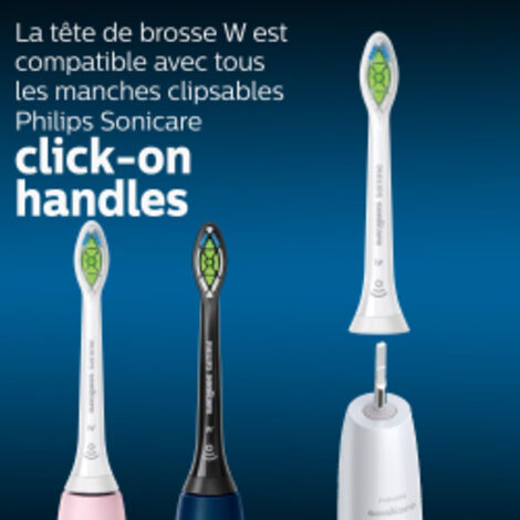 Philips Sonicare - Tetes de brosses a dents electriques soniques W2 Optimal White pour des dents plus blanches, en Blanc, Lot de 4, Blanc (Modele HX6064/10)