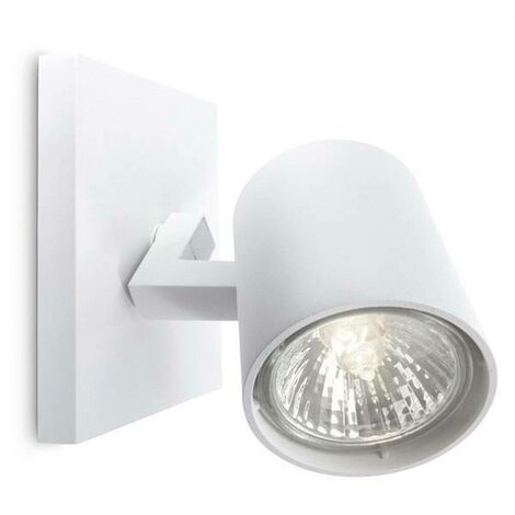 Philips – Spot d'intérieur GU10 en métal blanc – Puissance max 50W – IP20 – Dimensions 107x110x90mm – 530903112