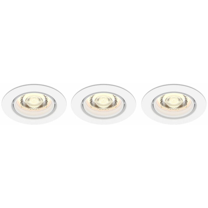 Philips - spots led encastrables impala, 6W Blanc chaud, 400 lumen, Pack de 3, blanc