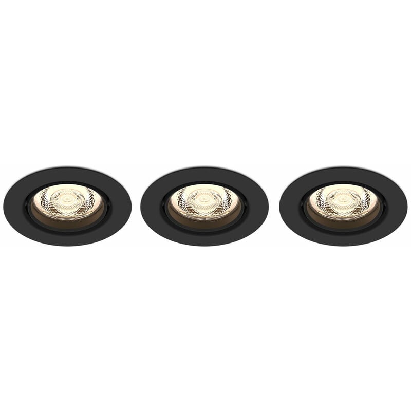 Philips - spots led encastrables impala, 6W, 400 lumen, Blanc chaud, Pack de 3, noir
