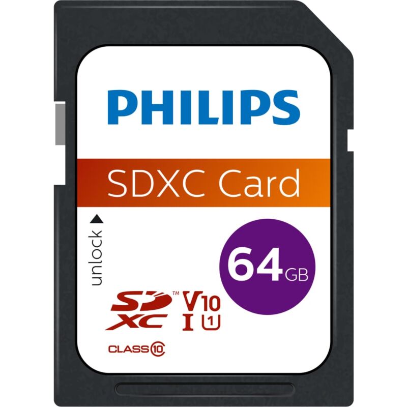 

Tarjeta de memoria SDXC 64GB UHS-I U1 V10 - Philips