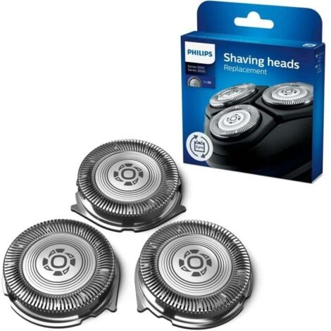DPZO Philips - Têtes de rasage, compatibles avec les rasoirs séries 1000 et 3000, excellentes perfo ces, auto-affûtage, 3 lames, SH30