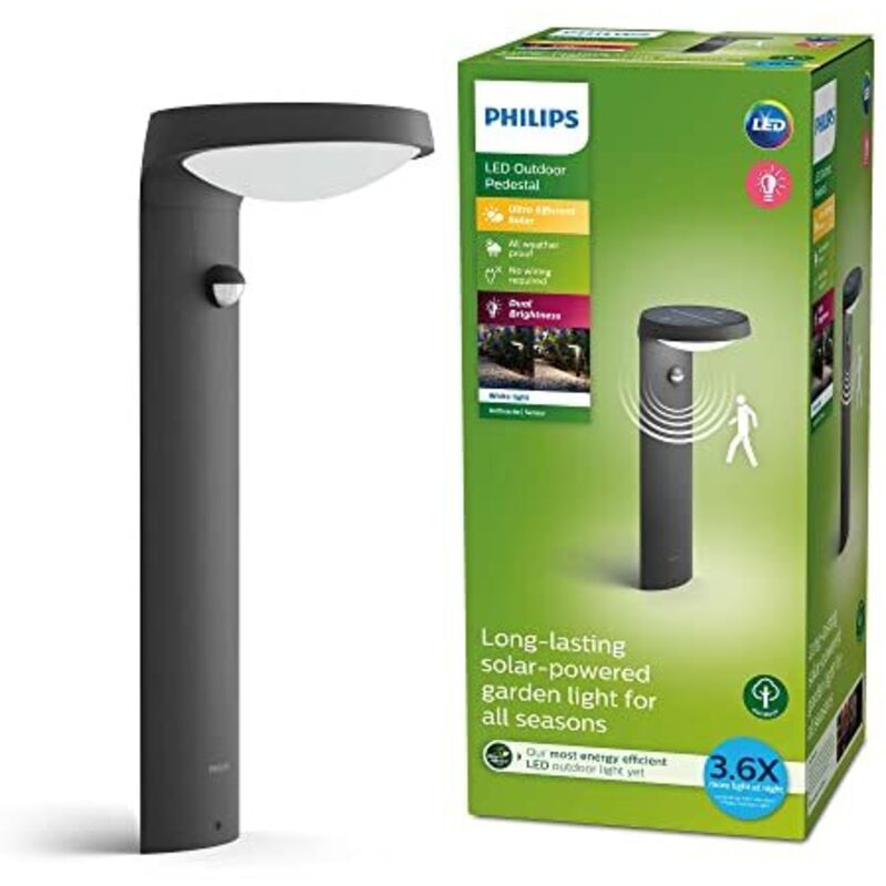 Borne avec recharge solaire PHILIPS TYLA classe énergétique A détecteur de mouvement jusqu'à 250 lm IP44 - vue 5