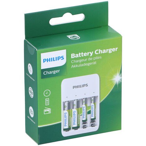 Philips USB Led Battery Charger and Overload Protection Rechargeable Batteries