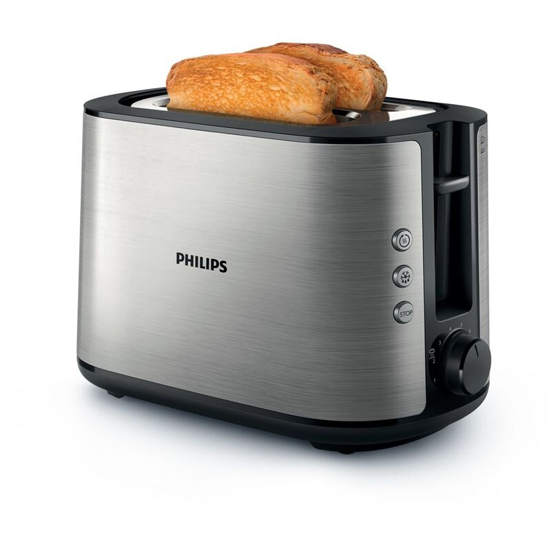 Image of Philips - Viva Collection HD2650/90 tostapane 2 fette 950 w Nero, Acciaio inossidabile