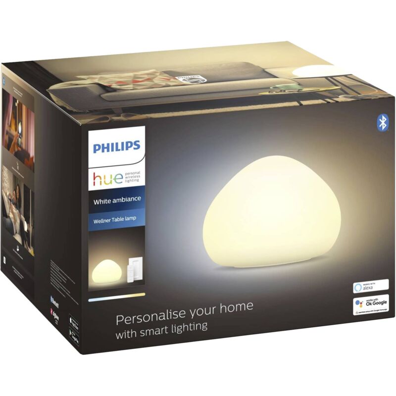 Philips Hue - Philips led Lampe de table led 871951434139500 cee: f (a - g) Hue White Amb. Wellner Tischleuchte weiß 806lm inkl. Dimmschalter E27 8 w