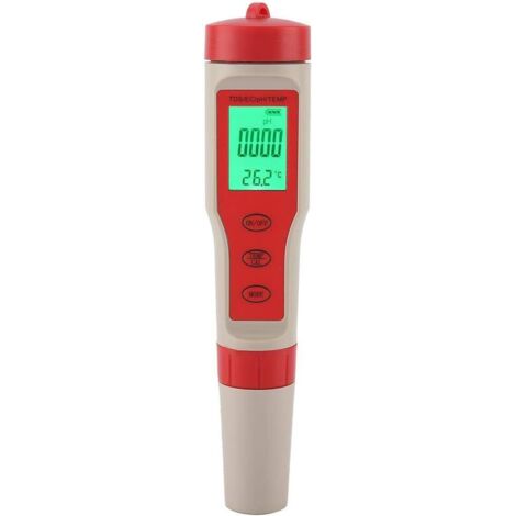 pHmetro, penna per test di qualità dell'acqua, termometro digitale professionale 4 in 1 TDS pH EC, pHmetro elettronico, pHmetro elettronico (TDS, EC, pH e temperatura 4 in 1)