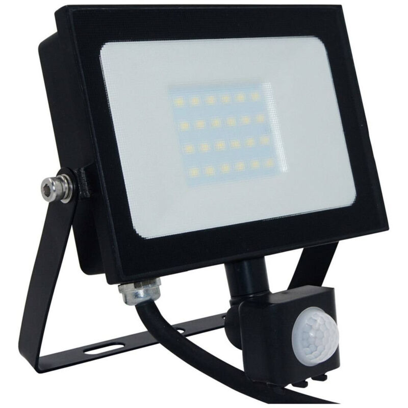 Phoebe LED Floodlight 20W Atlas-Mini PIR Sensor IP65 (100W Equivalent) 4000K Cool White Black 1500lm Floodlights Security Motion External Outdoor