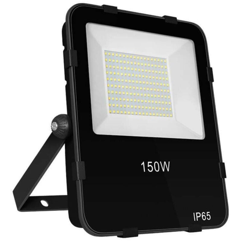 with Photocell Sensor Floodlight 150W Atlas 4000K Cool White 110° Black Powder Coat 15600lm Floodlights Security External Outdoor High Powered Bright