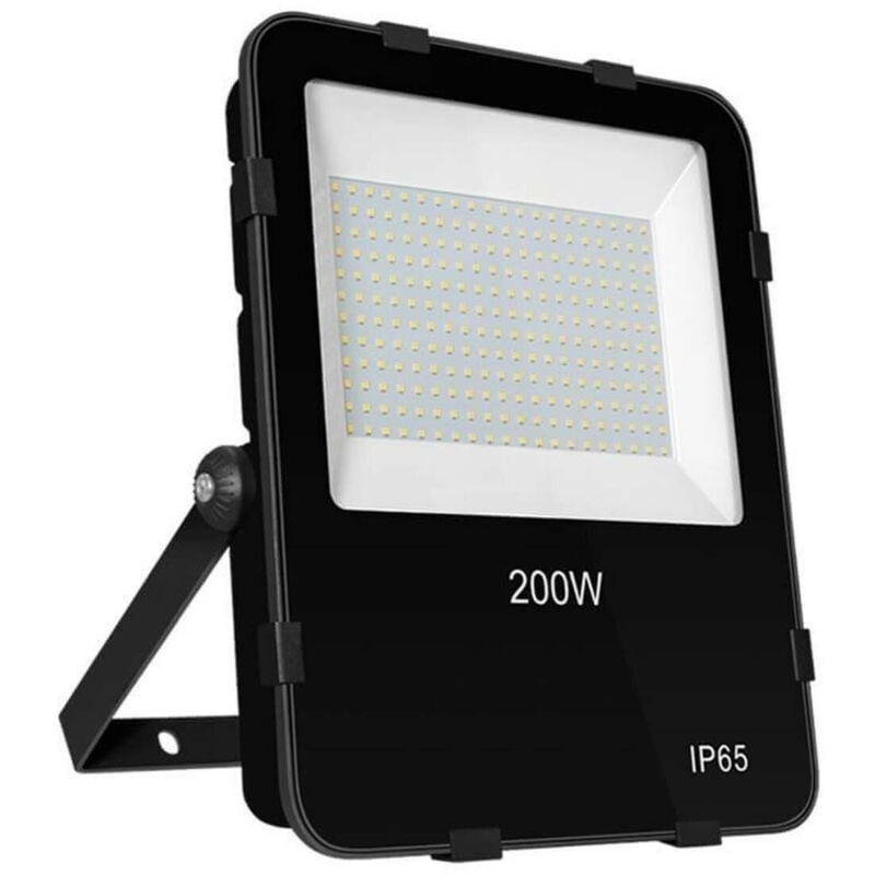 Phoebe LED with Photocell Sensor Floodlight 200W Atlas 4000K Cool White 110° Black Powder Coat 20200lm Floodlights Security External Outdoor High