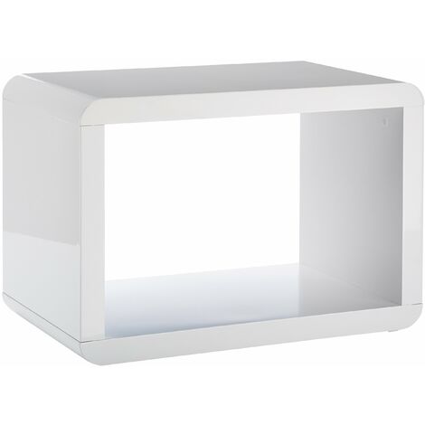 Phoenix Atlanta Tavolino Basso, Legno, Bianco Lucido, 38 x 63.7 x 42.7 cm