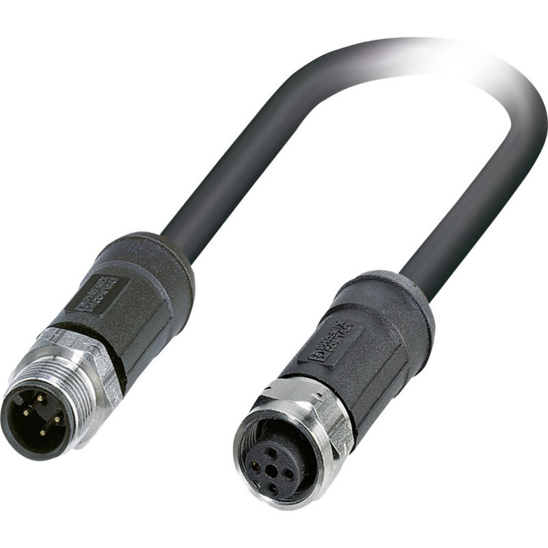 Phoenix Contact Schwarz 1454189 Sensor-/Aktor-Steckverbinder, Konfektioniert M12 Stecker, Gerade, Buchse, Ge
