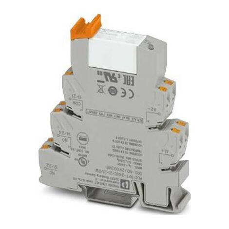 Phoenix Contact PLC-RPT- 24UC/21-21/RW Module relais Tension nominale: 24 V/DC Courant de commutation (max.): 6 A 2 inverseurs (RT) 1 pc(s) A531942