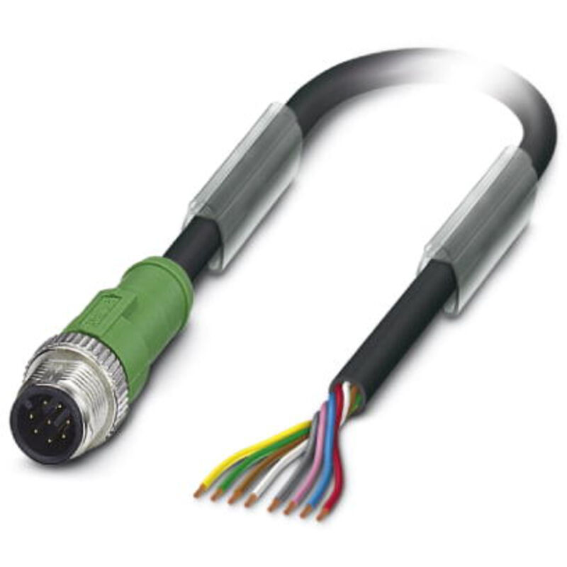 Phoenix Contact Schwarz 1522493 Sensor-/Aktor-Steckverbinder, Konfektioniert M12 Stecker, Gerade 1.50 M Polz