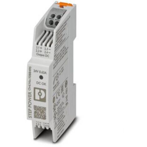 Phoenix Contact STEP3-PS/1AC/24DC/0.63/PT Alimentatore per guida DIN 24 V/DC 0.63 A 15 W Num. uscite:1 Contenuto 1 pz.