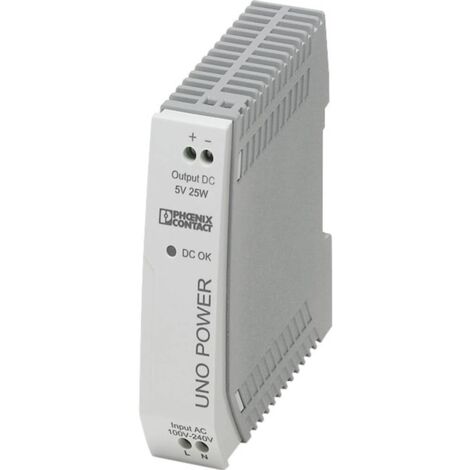 Phoenix Contact UNO-PS/1AC/ 5DC/ 25W Alimentatore per guida DIN 5 V/DC 5 A 25 W 1 x
