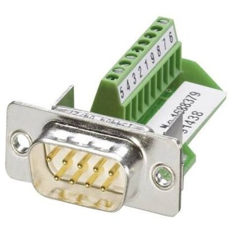 Phoenix Contact VS-09-ST-DSUB/10-MPT-0,5 1688379 Spina SUB-D 180 ° Numero Poli (num): 9 A vite 1 pz.