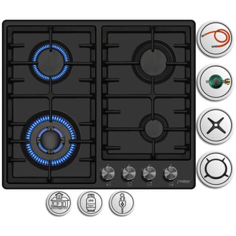 PHÖNIX GERMANY Phönix PE-603T Gaskochfeld 4 flammig Gaskocher emailliert + Zubehör