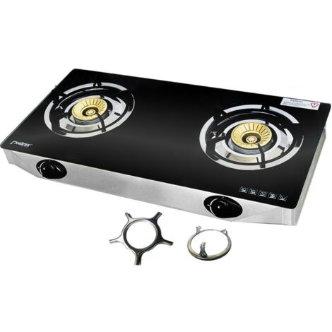 Phönix PS-2 Glas Gaskocher 2 flammig Propan mit Zündsicherung 8 KW