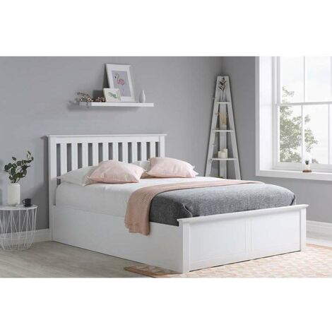 Pimlico End Opening Ottoman Storage Bed Frame with Muti-colour LED  Headboard (Grey Fabric, 4FT UK Small Double)