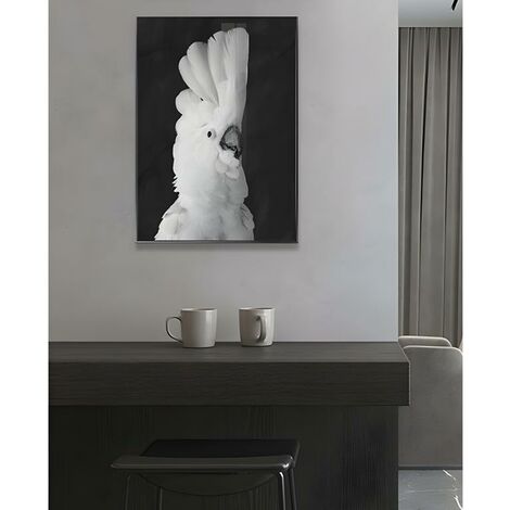 Photo encadrée BIRDI - 50 x 70 x 2,5 cm - noir et blanc - Noir, Blanc