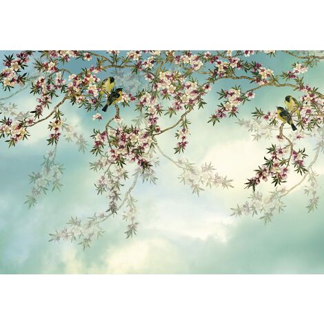 Photo murale de Komar - Sakura - Taille: 368 x 254 cm - blue/rose/blanc