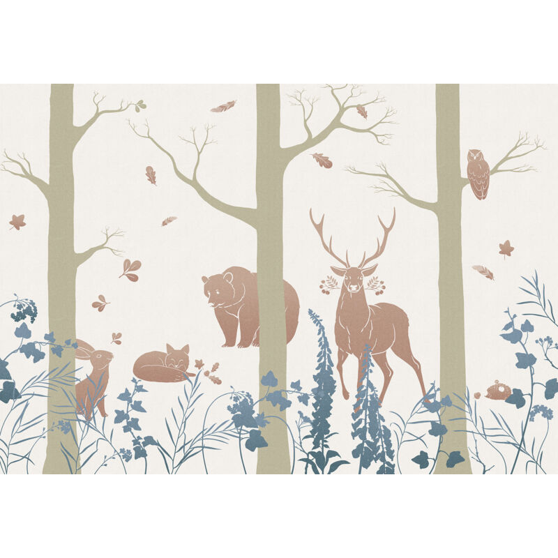 Papier peint panoramique enfant Animaux de la Forêt