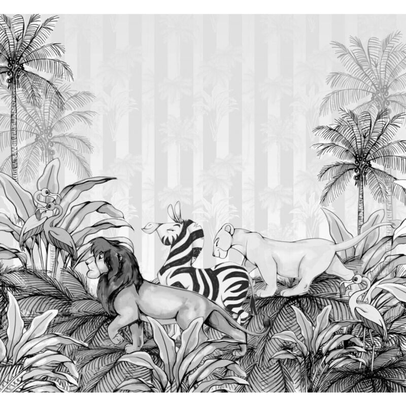 Komar - Papier Peint Intissé Le Roi Lion Disney monochrome 300 cm x 280 cm